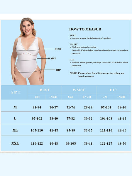Women Plus-Sized One Piece Swimwear Monokini Sexy Swimsuits Plunge