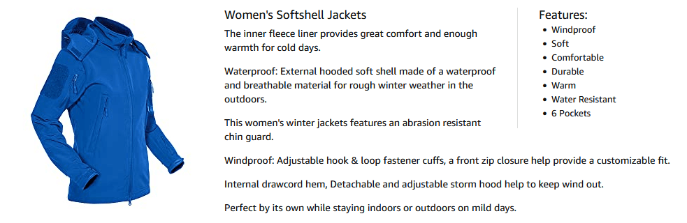 Women's Winter Hooded 6 Pockets Jacket 03