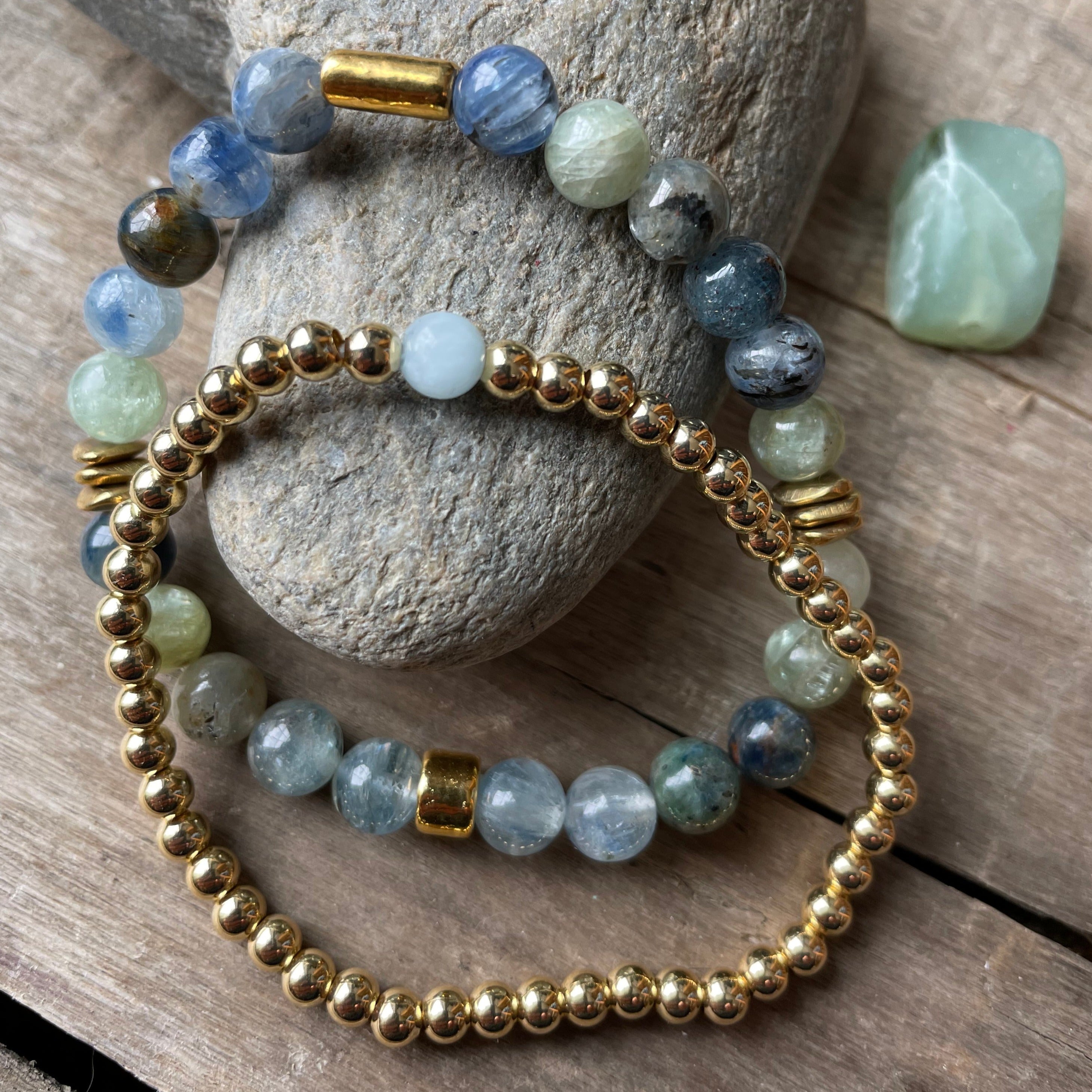  Kyanite and Mini Bead - Bracelet Stack 