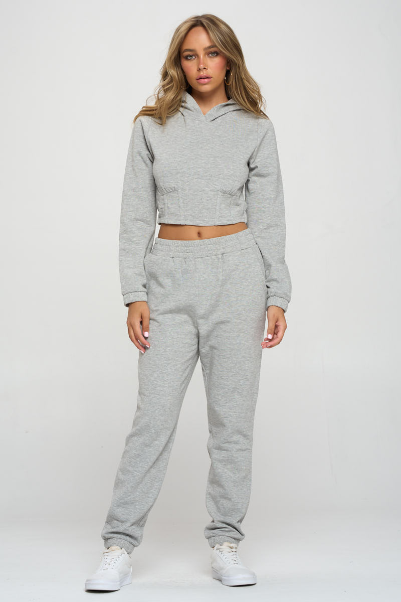 Relax Some Cropped Hoodie Set - 4 colors - Ships from The US