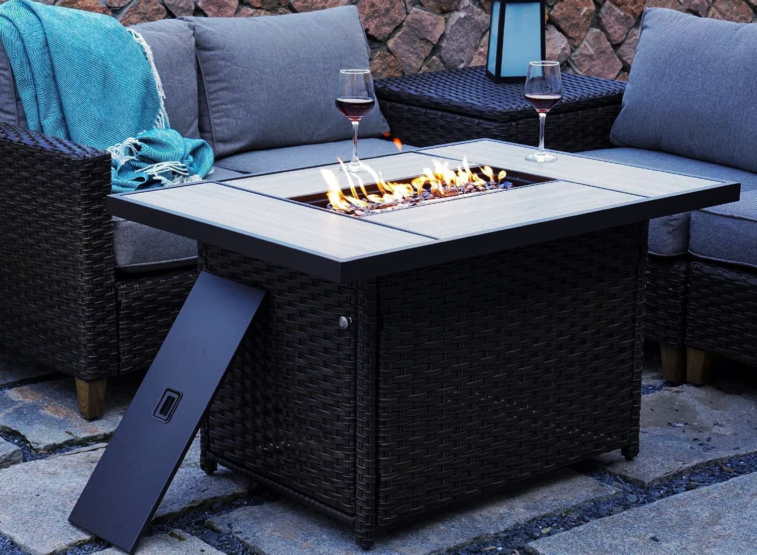 TFC&H Co. 43 Inch Outdoor Gas Fire Pit Table- Ships from The US