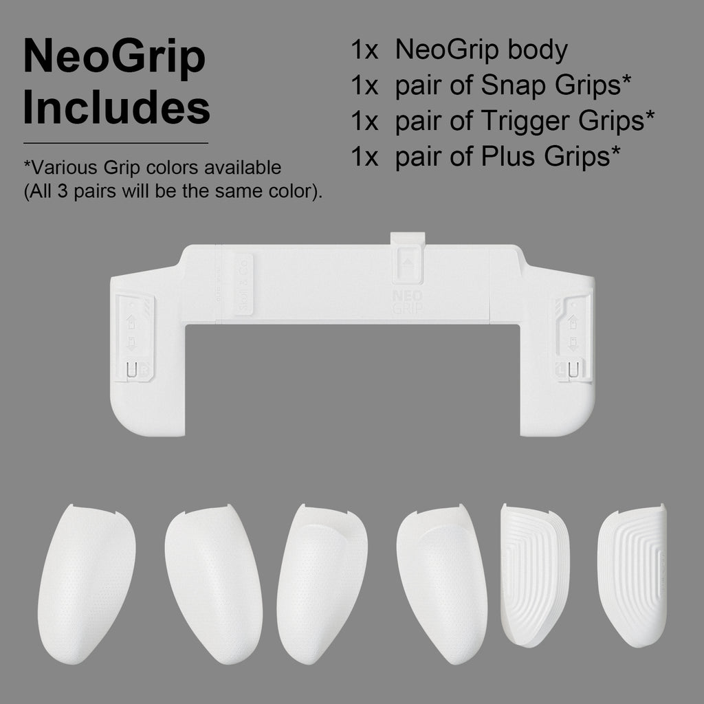  Skull & Co. NeoGrip: an Ergonomic Grip Hard Shell with  Replaceable Grips [to fit All Hands Sizes] for Nintendo Switch OLED and  Regular Model [No Carrying Case] - White : Clothing