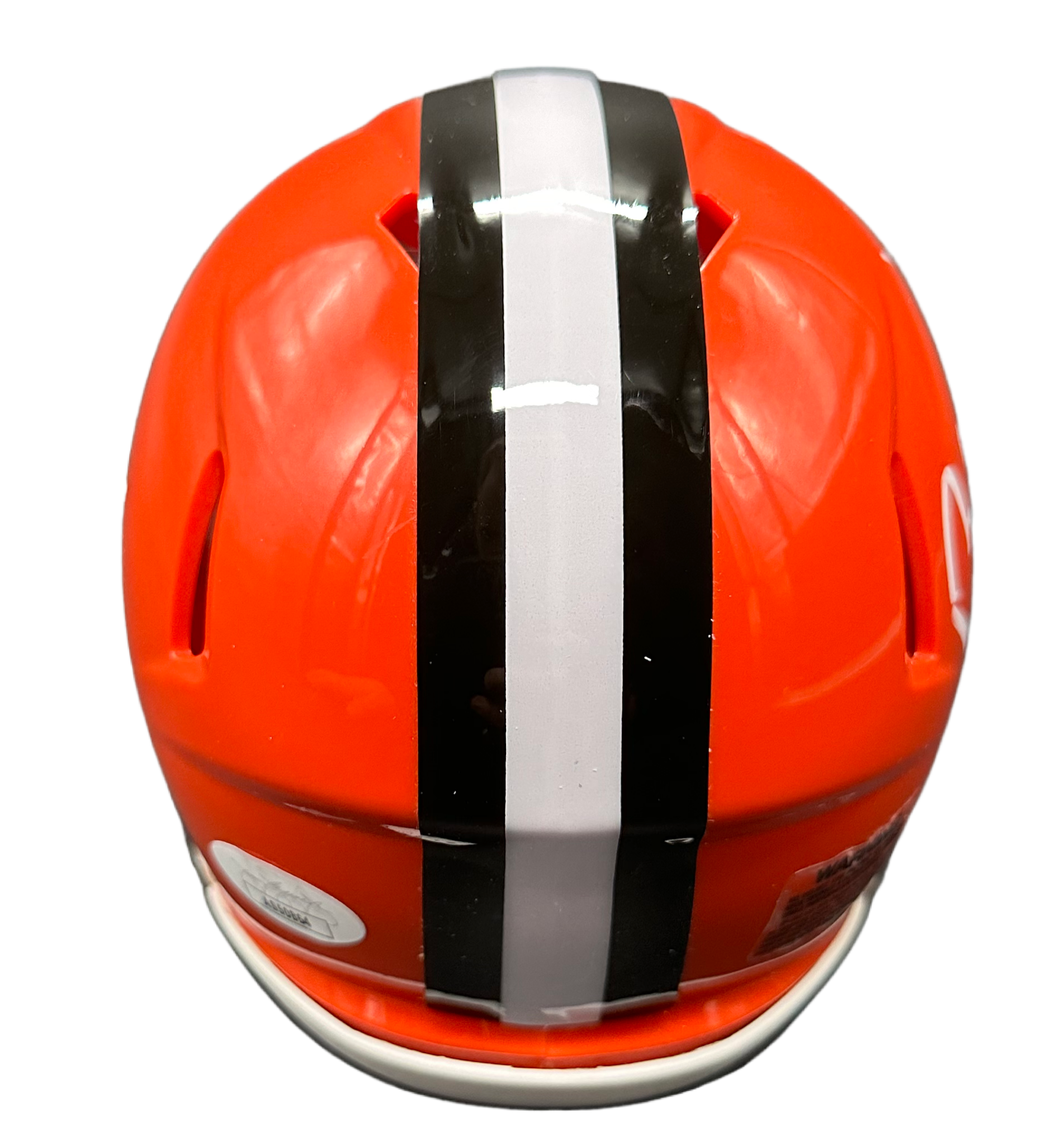 Cleveland Browns Bernie Kosar Hand Signed Autographed Throwback White Face Mask Mini Helmet JSA COA