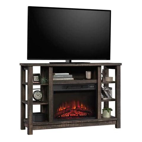 47.48 in. W Carbon Oak TV Console with Fireplace