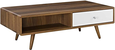 Modway Transmit Mid-Century Coffee Table, Walnut White