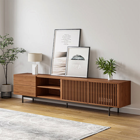 Povison Modern Louvered TV Stand