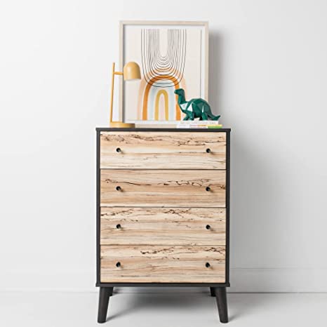 Signature Design by Ashley Piperton Modern Replicated Sugarberry 4 Drawer Chest of Drawers, Black