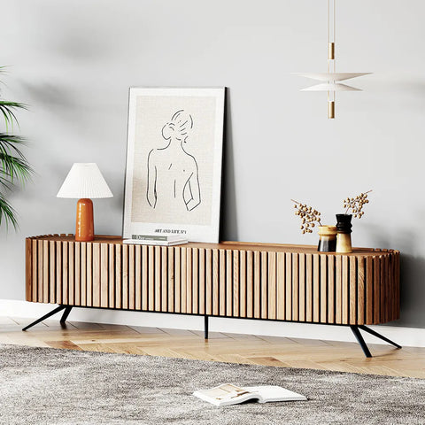 Povison Rustic Slatted Media Console