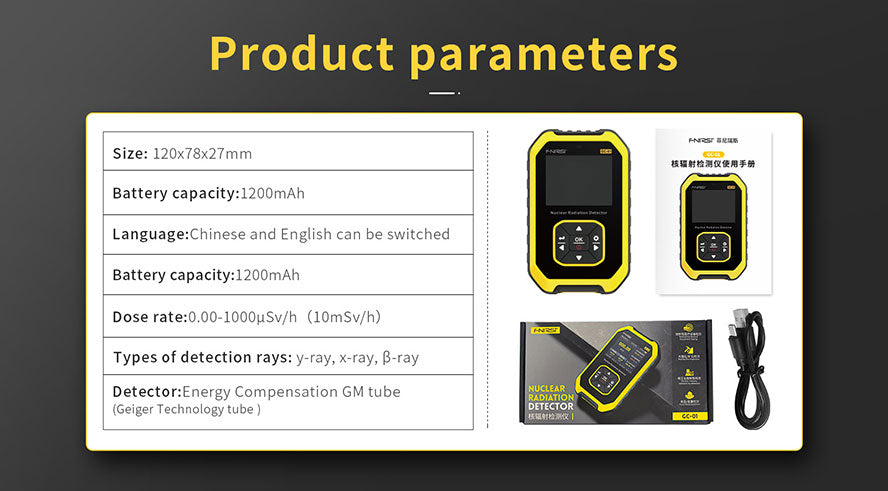 Fnirsi GC-01 Nuclear Radiation Detector Professional radioactive ionization dose alarm instrument