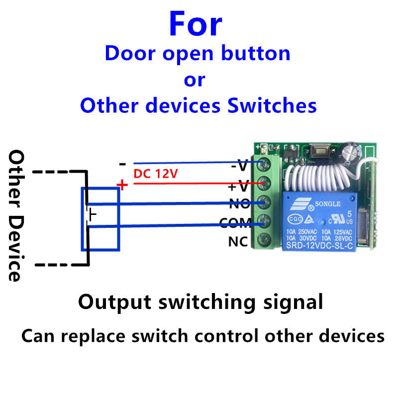 QIACHIP Universal 433MHz Wireless Remote Control Switch DC 12V 1CH Universal Wireless Remote Control Switch Receiver Module and RF 433mhz Transmitter KR1201A KT05 KT01 KT11