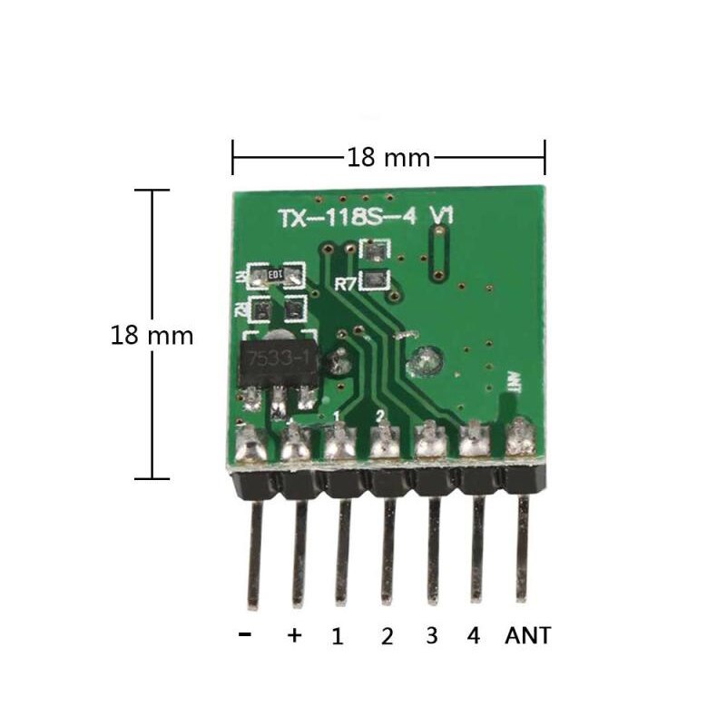 Qiachip TX118SA-4 ASK RF Transmitter Module Remote Control 1527 Encoding For Arduino Module DIY 433MHz