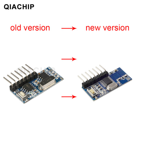 Module RF 433MHz émetteur-récepteur QIACHIP RX480E - 4 Canaux, Codage EV1527 - Télécommande Incluse - Pour Arduino, Domotique