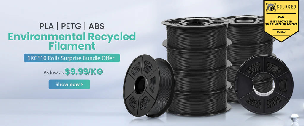 SUNLU 3D Print Filament PLA, PETG, ABS - 10KG Bundle Pack