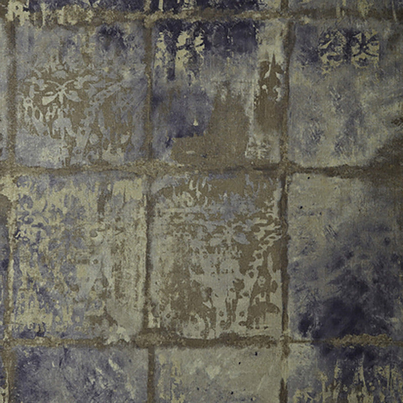 Geometric Abstract Brickette Wallpaper in Purple/Sandstone