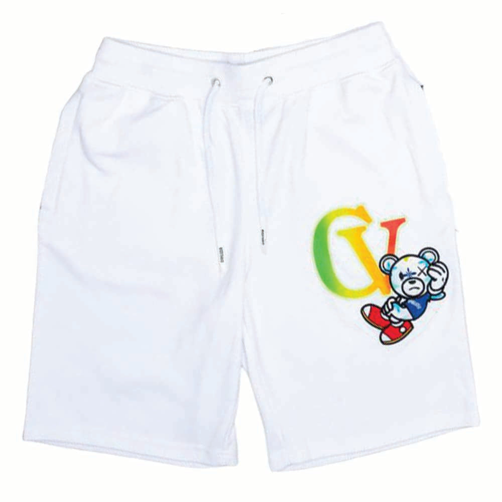 Civilized Men Rainbow Bear Shorts (White)