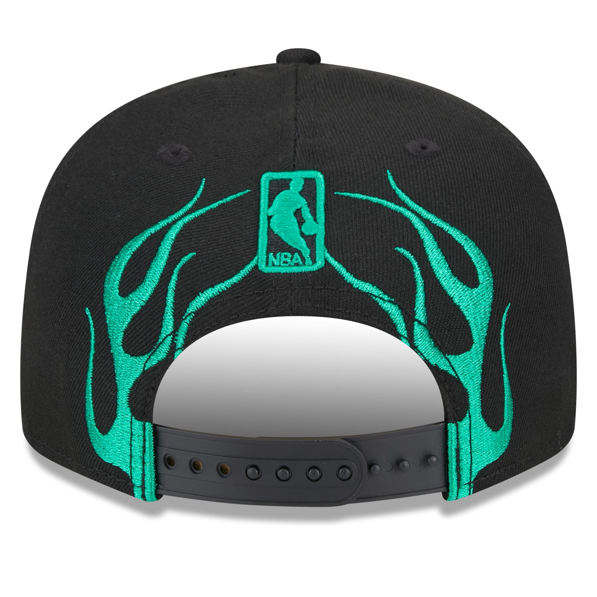 New Era Men Boston Celtics Flame Snapback Hat (Black Green)