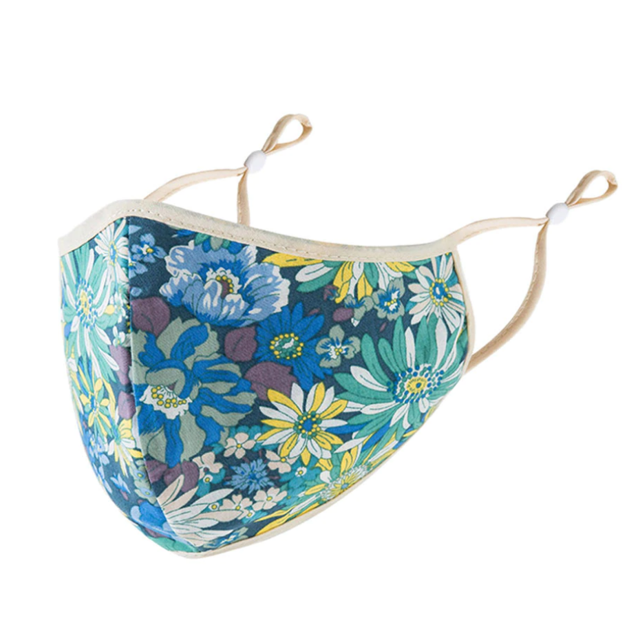 Reversible cotton face mask in floral pattern