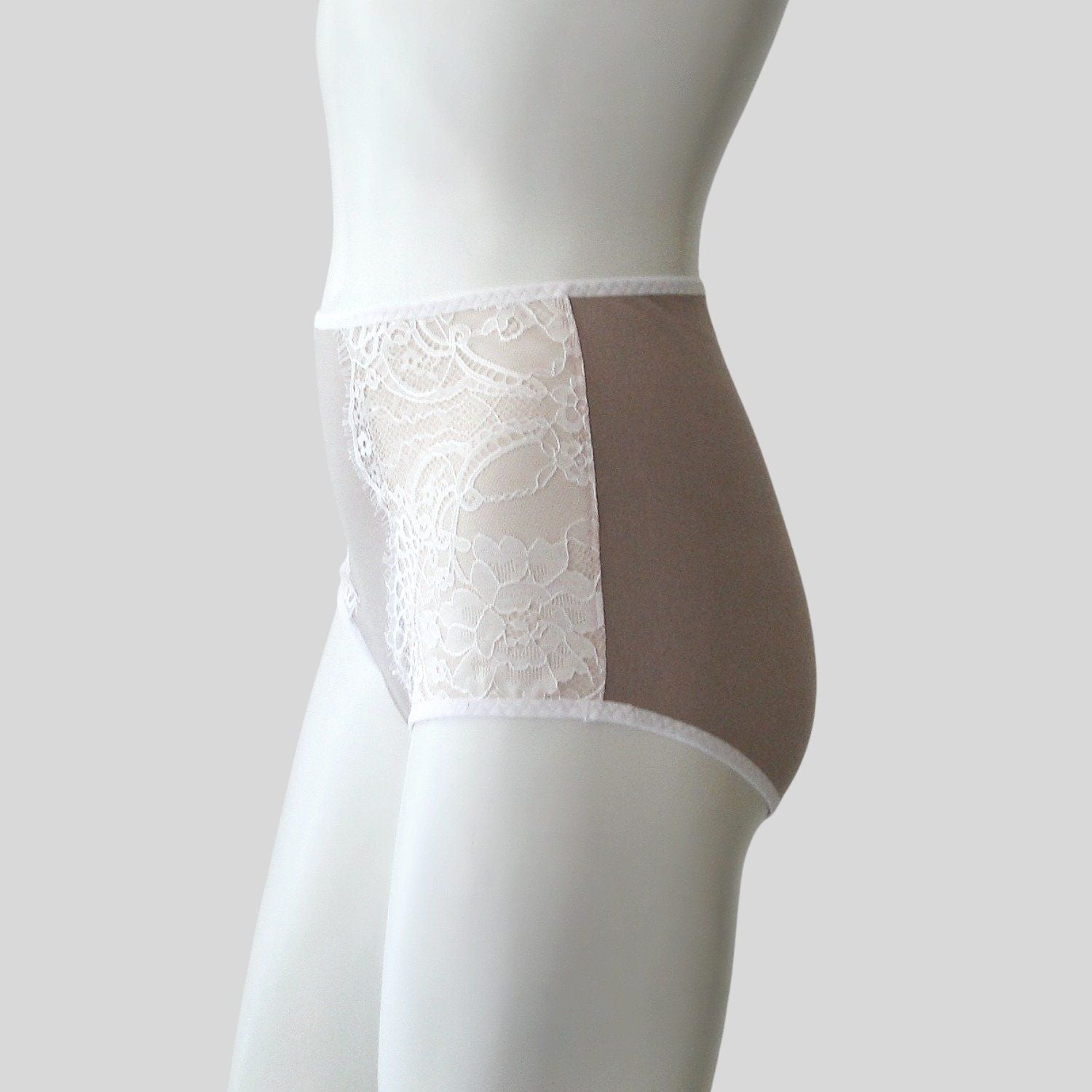 High-cut french lace underwear brief