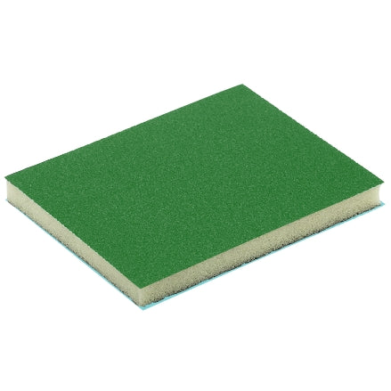 Mirka Sponge Hand Sanding Pads, 2-Sided, 220 Grit Green, 250/Box, 1356-220B