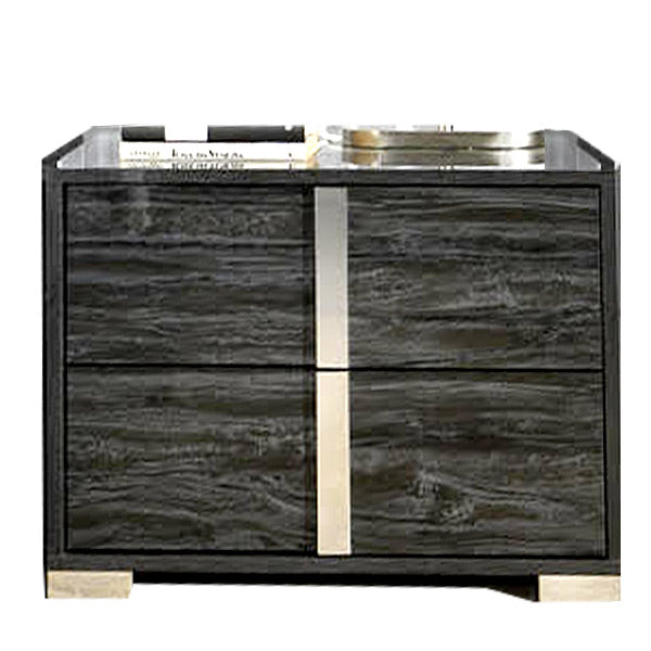 Alice Gloss Grey Nightstand