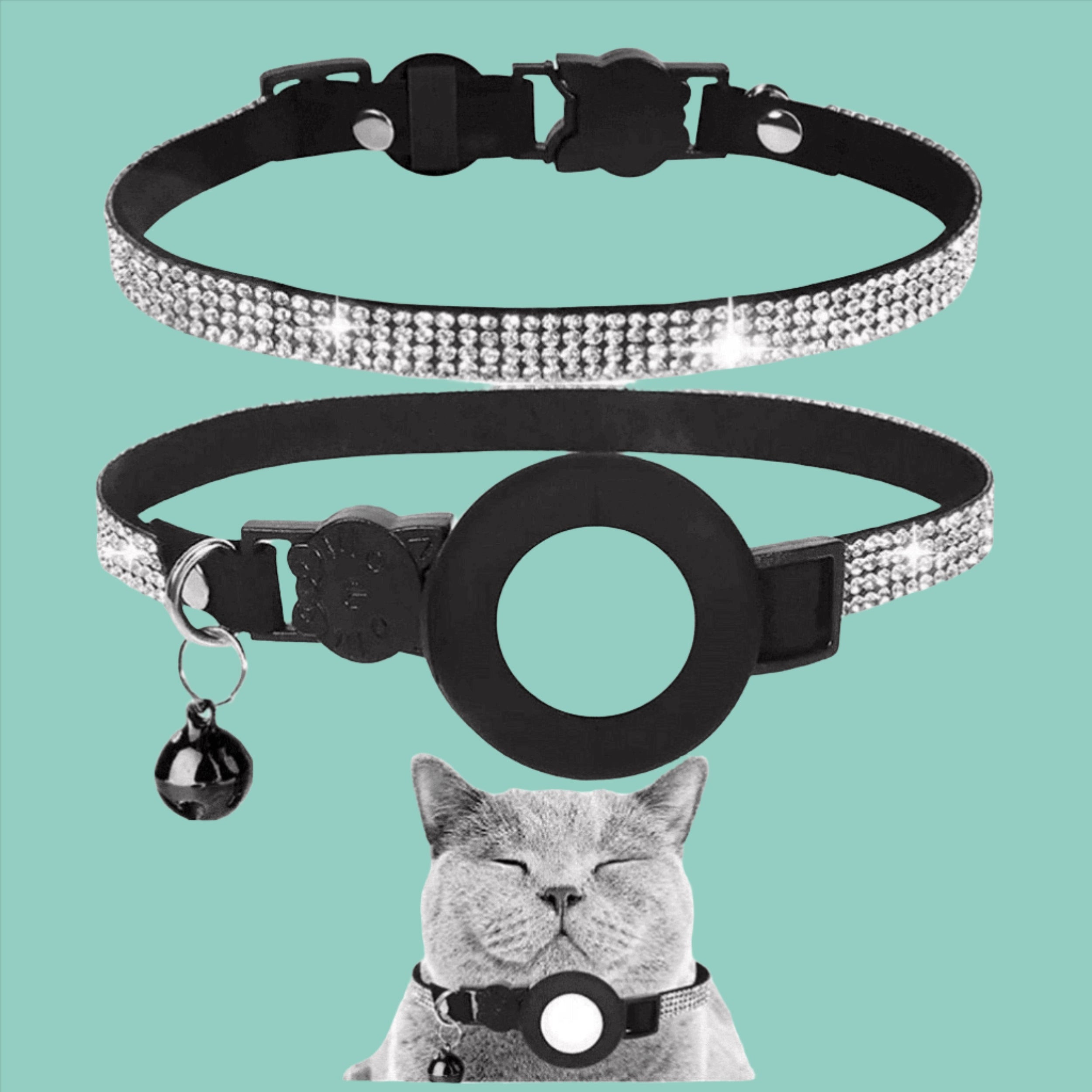 Bling Bling Rhinestone AirTag Breakaway Cat Collar by Mother Of Bengals