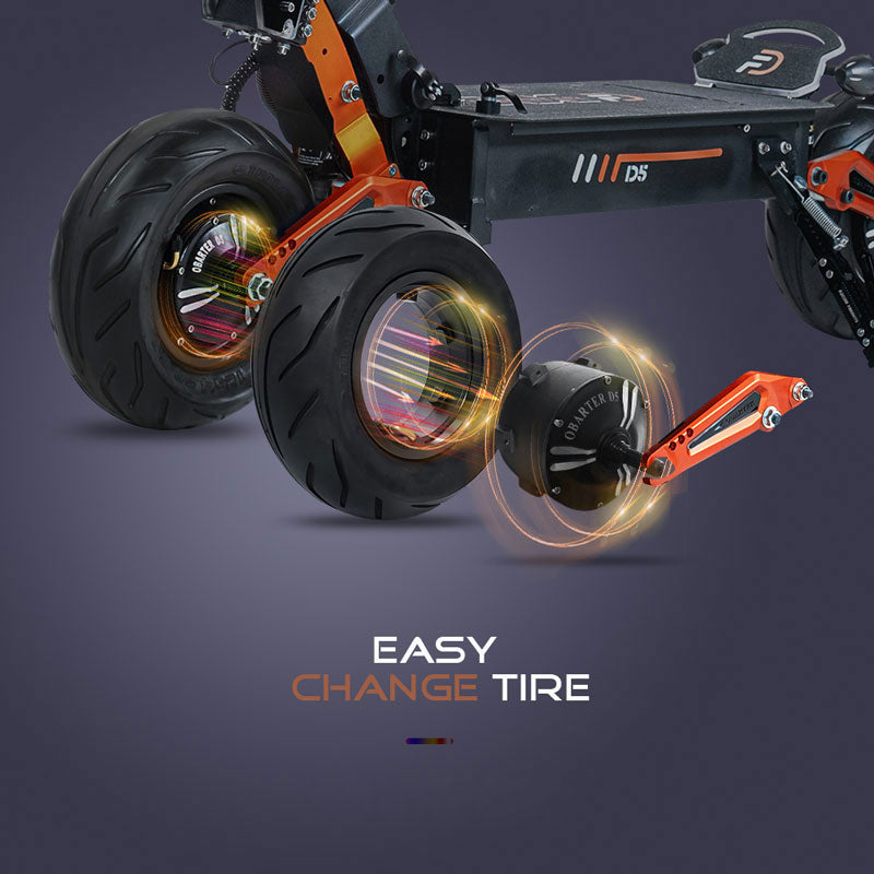 Easy to Change Wheels of D5 5000W Fast Electric Scooter