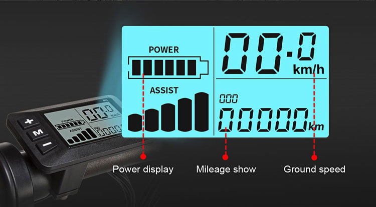 LCD display of of samebike T7 48V 750W 20" Fat Tire Electric Bike