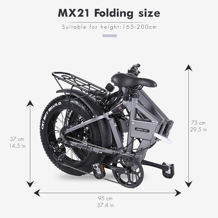 Shengmilo MX21 Folding Electric Bike 48v 500W 20 Inch Fat Tire 19