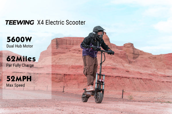 Teewing X4 Fastest Electric Scooter with all terrain tires
