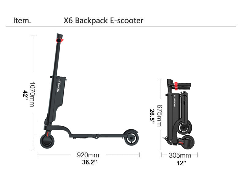 X6 Foldable Backpack Electric Scooter09