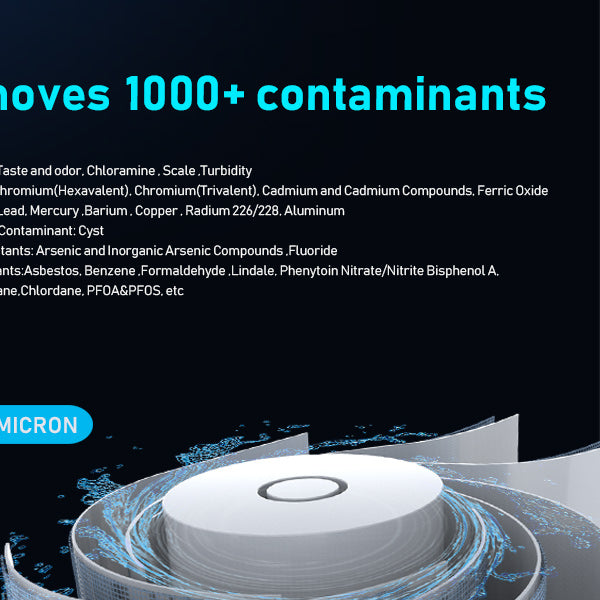 Remove fluoride, cholrine, arsenic, VOCs, TTHM+ alkaline remineralization water filter