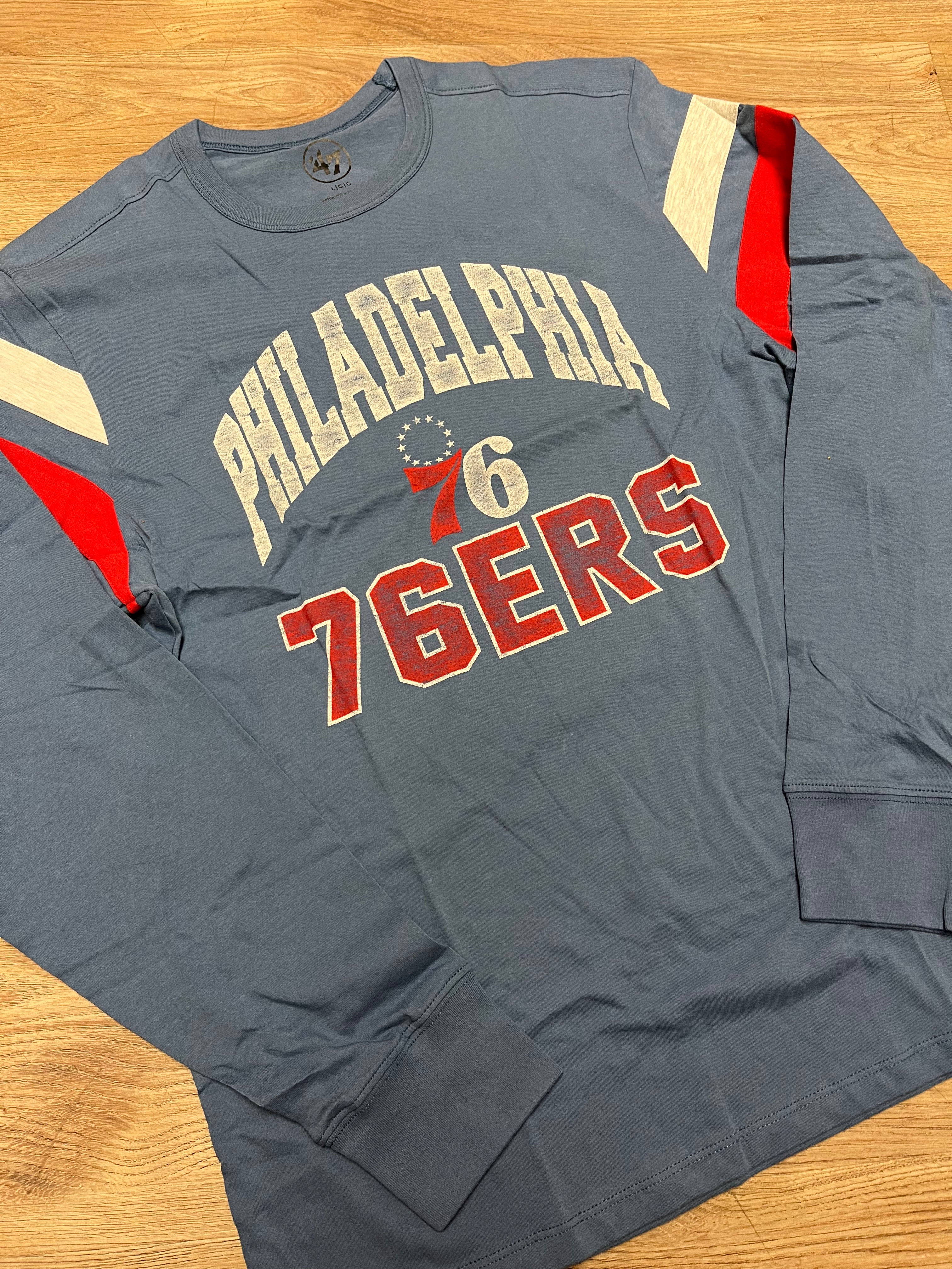 Sixers Irving Cadet Blue Long Sleeve Tee