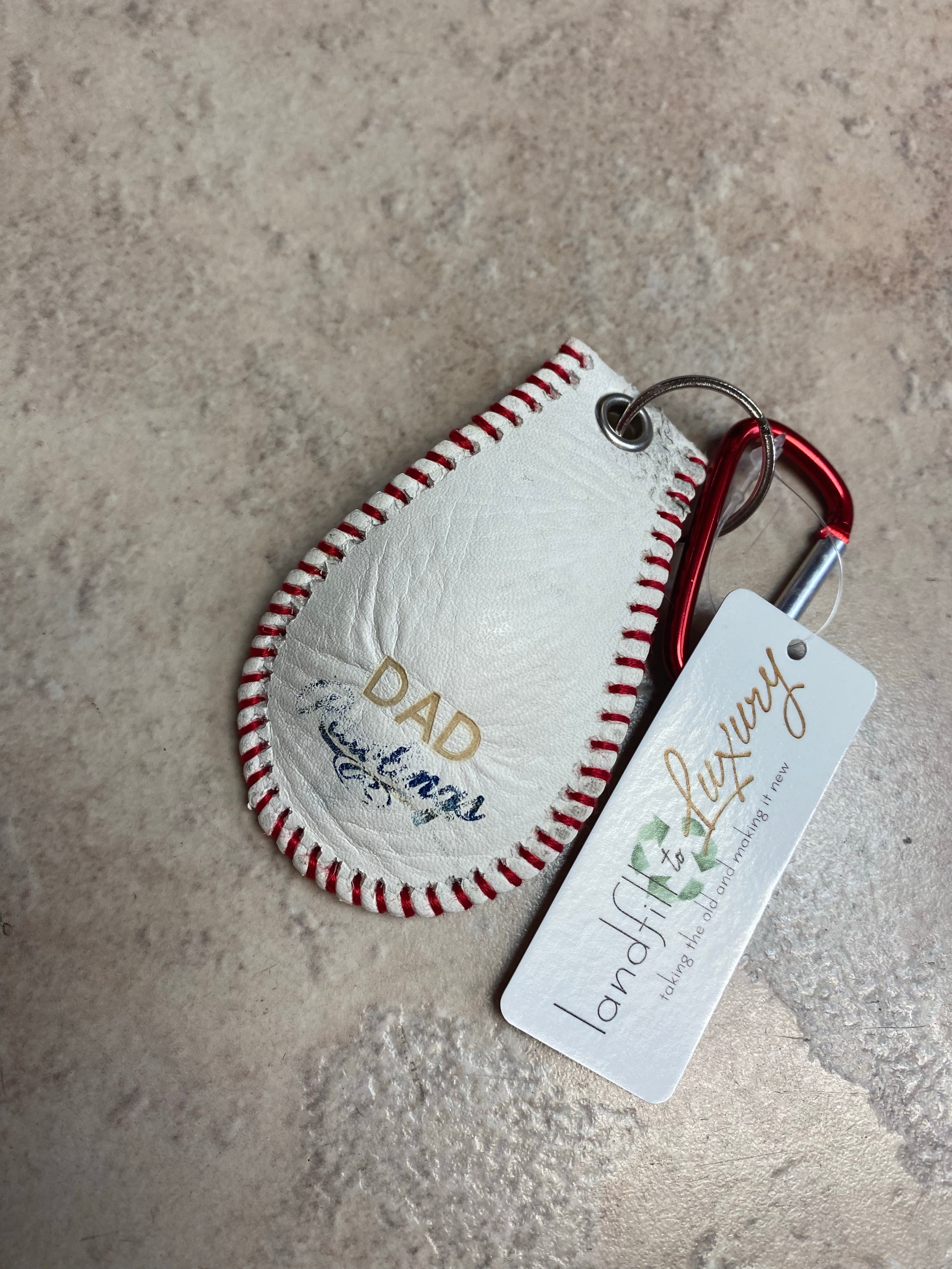 Recycled Baseball Keychain