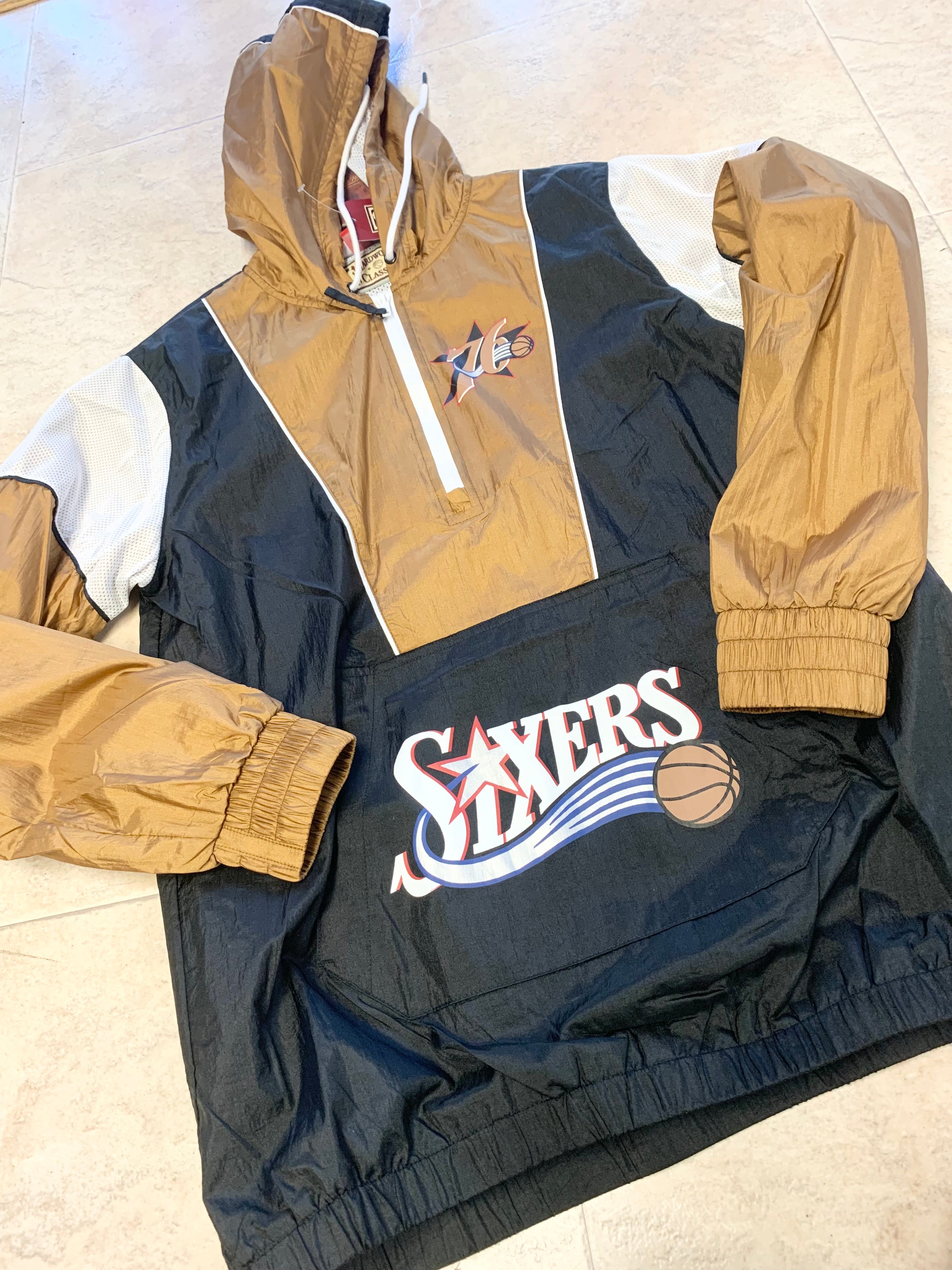 Sixers throwback 1/4 zip pullover on