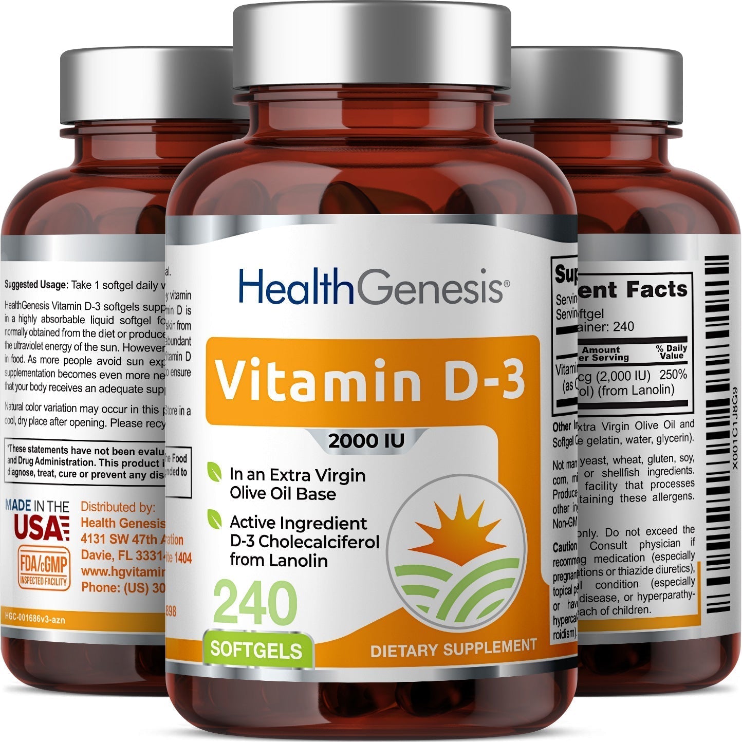 Vitamin D-3 2000 IU 240 Softgels