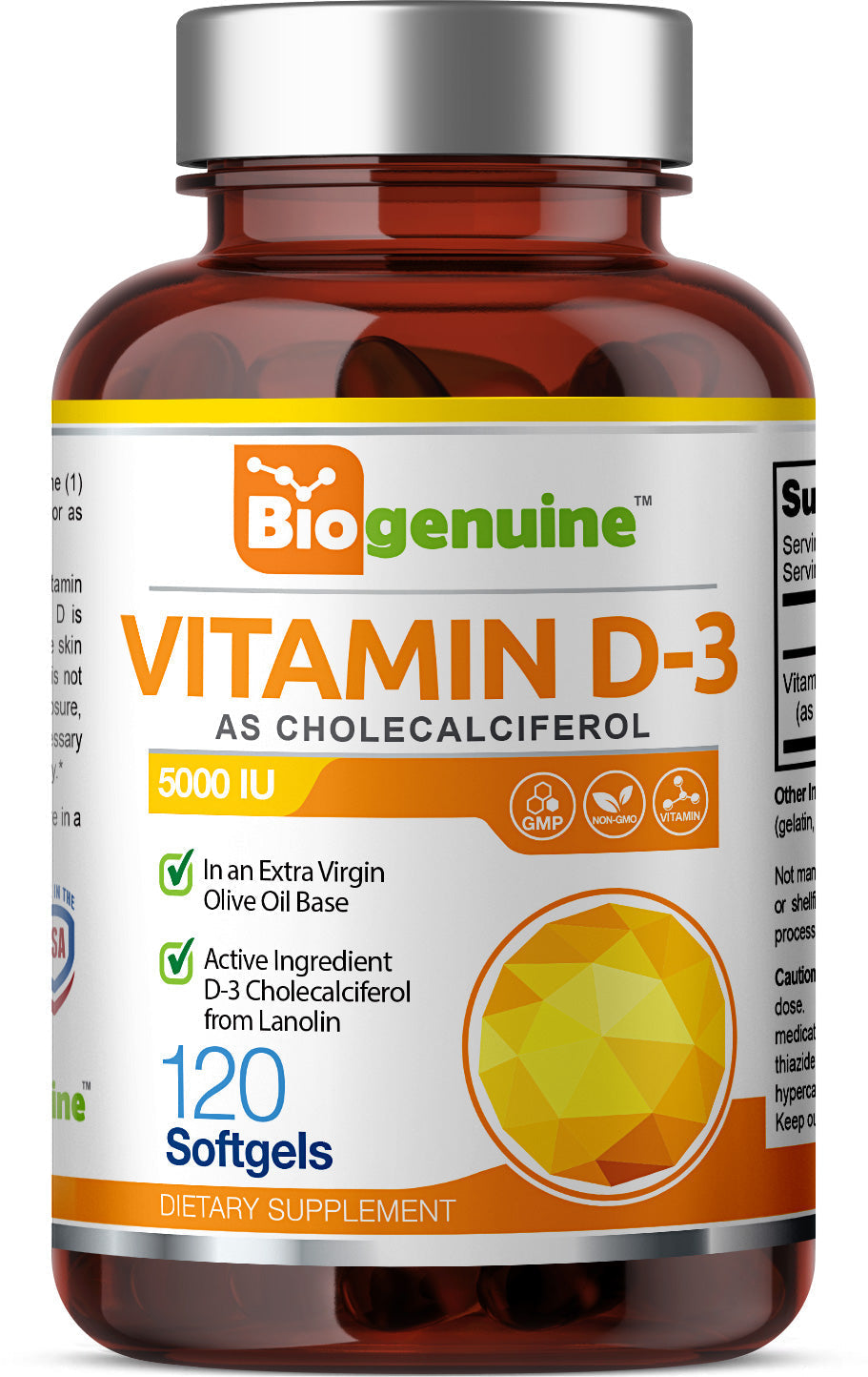 Vitamin D-3 5000 IU High-Potency 120 Softgels