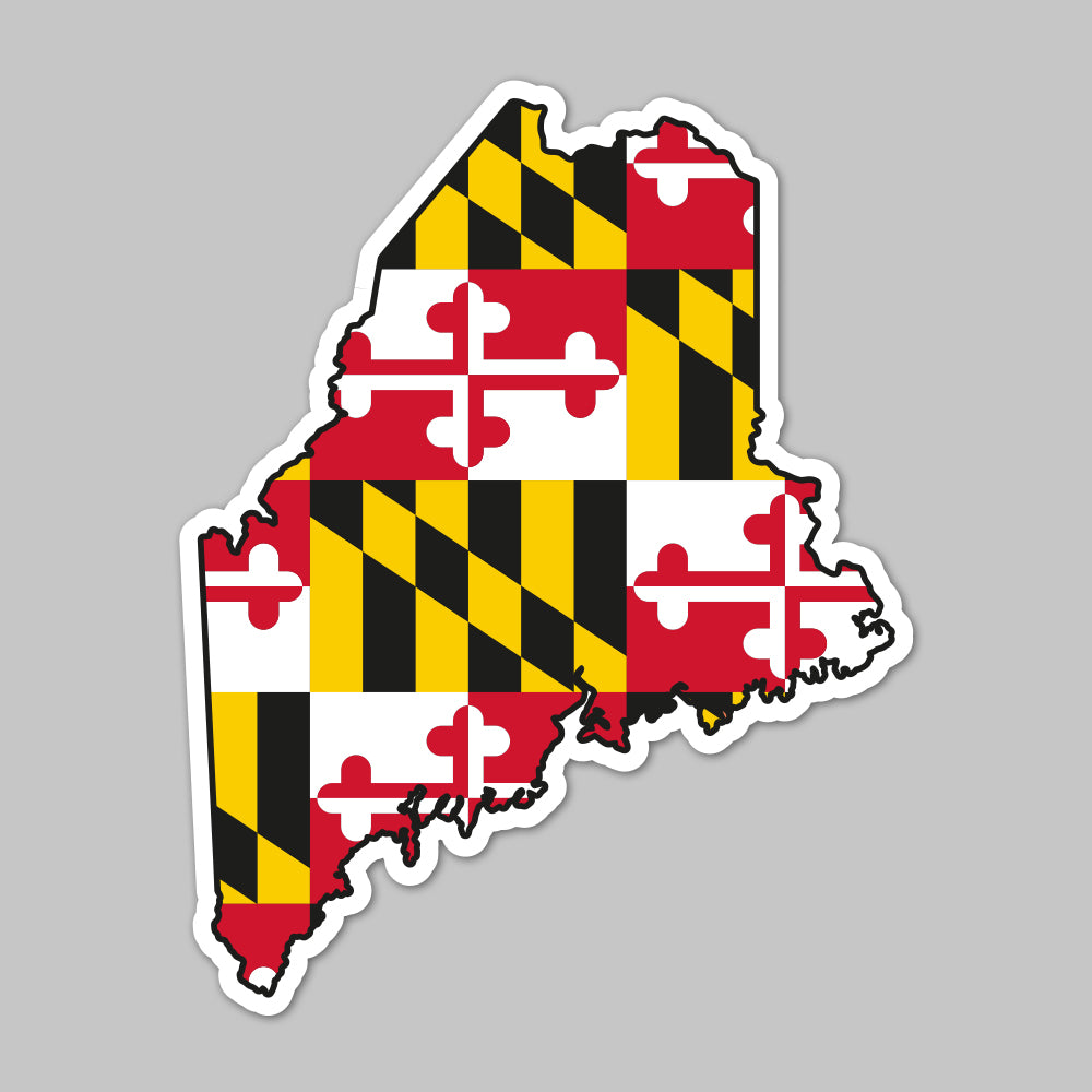 State of Maine w/ Maryland Flag / Sticker