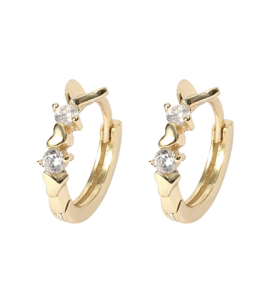 Natasha Baby Heart Huggie Earrings