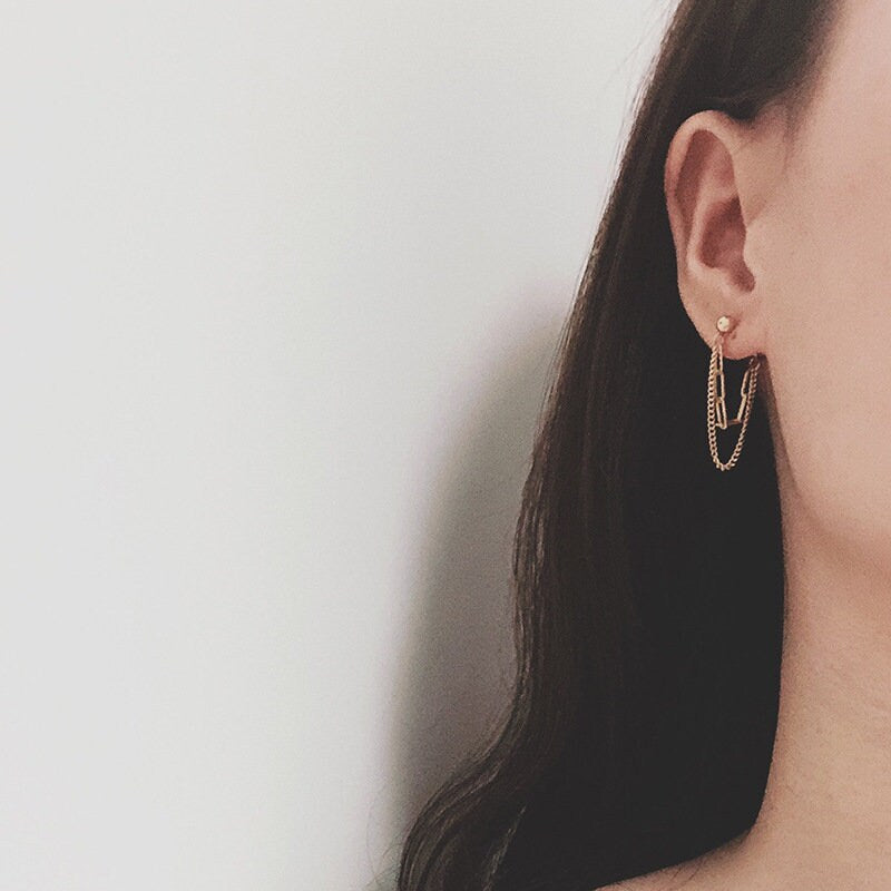 Gail Gold Chain Threader Earrings