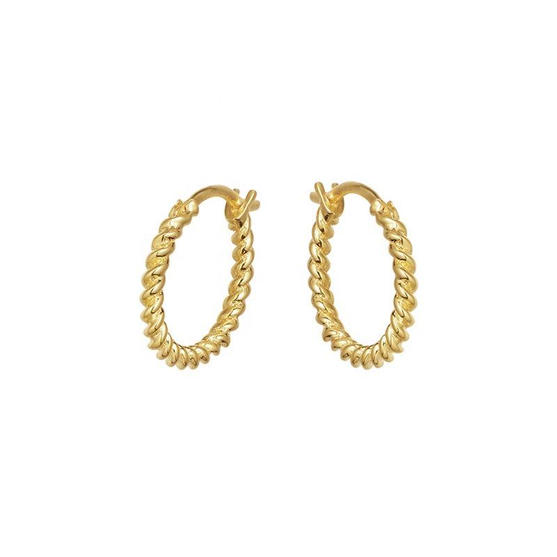 Evelynn Dainty Twisted Hoop Earrings