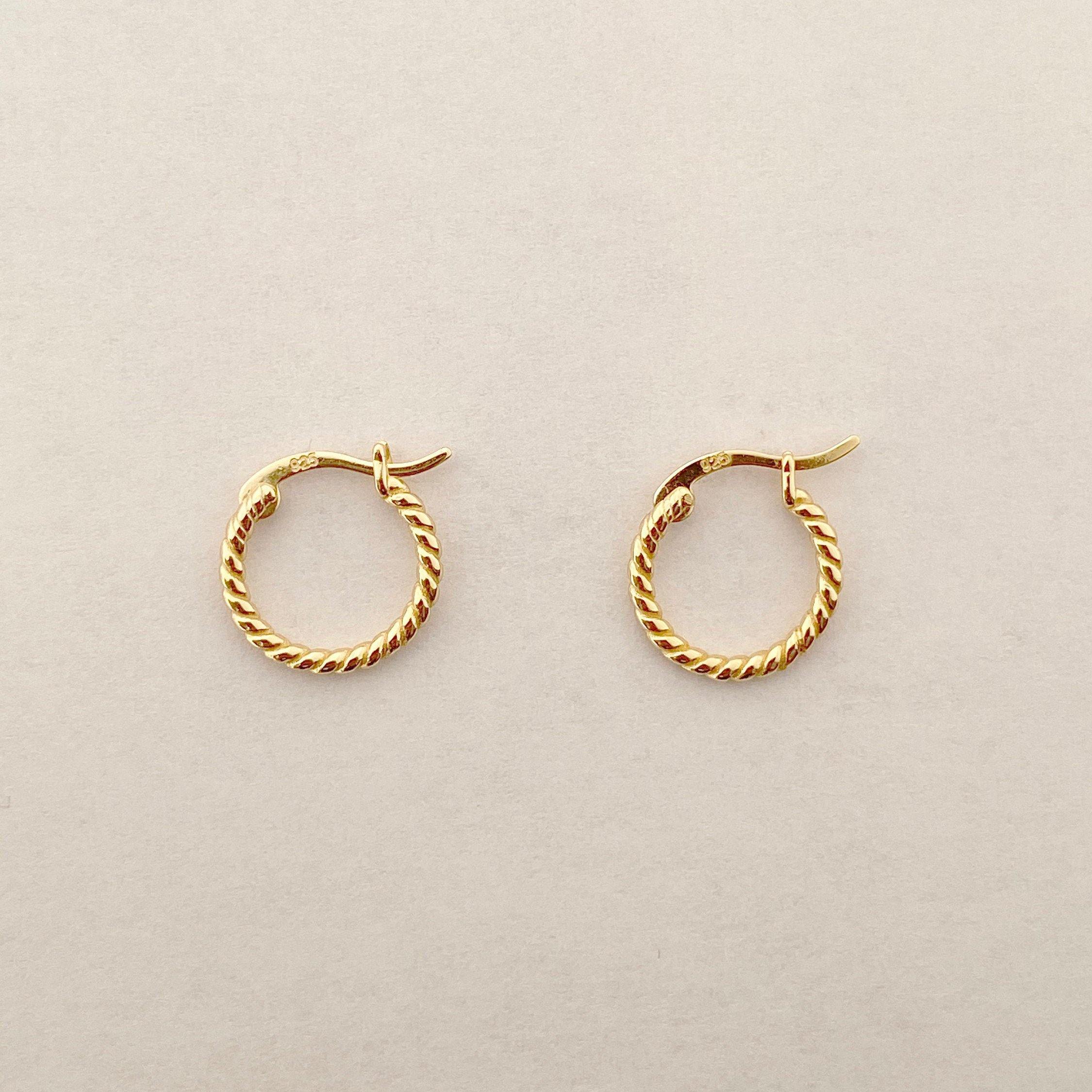 Evelynn Dainty Twisted Hoop Earrings