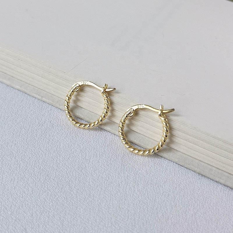 Evelynn Dainty Twisted Hoop Earrings