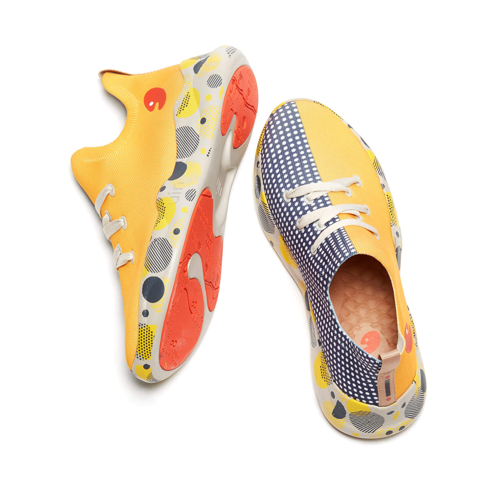 Grey & Yellow Mijas Women Fashion Sneakers | UIN FOOTWEAR Official