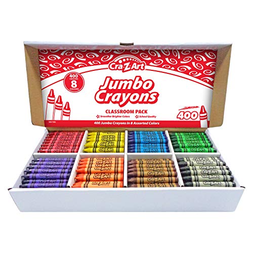 Cra-Z-art Jumbo Crayons, 8 Assorted Colors, 400/pack