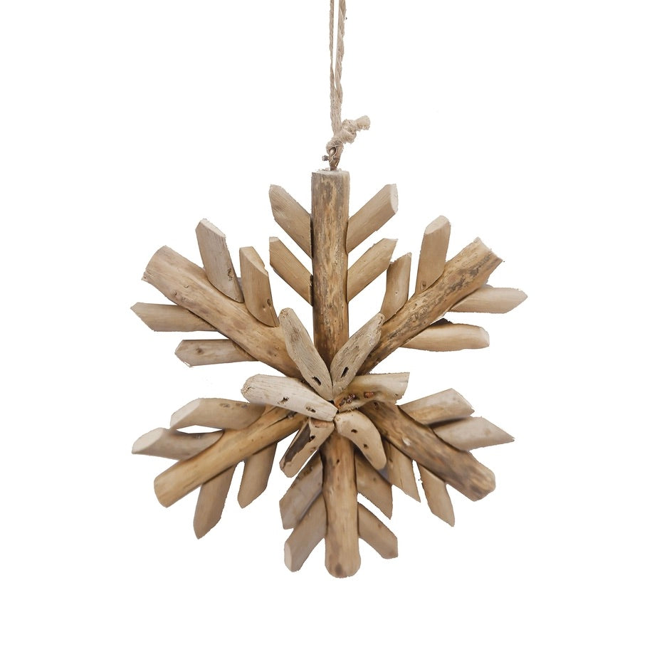 Driftwood Snowflake Ornament, 5