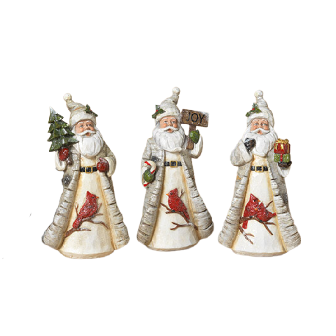 Holiday Santa Figurines with Cardinal Accents, 8