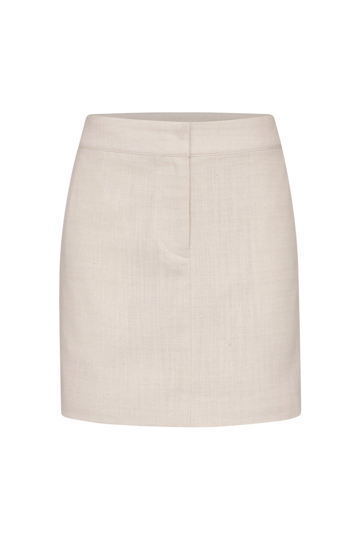 Textured Cotton-Linen Mini Skirt