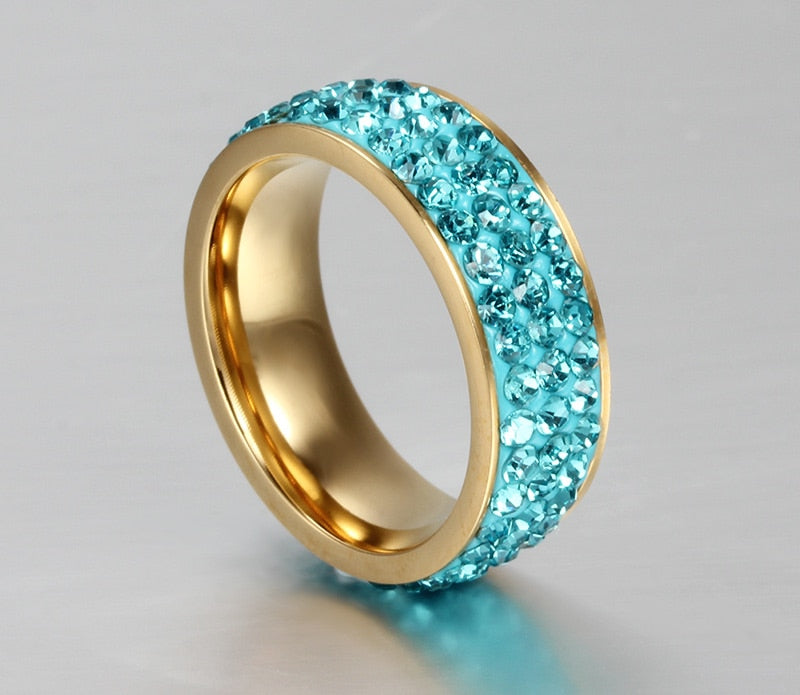 Statement Lady Titanium Steel Diamond Ring