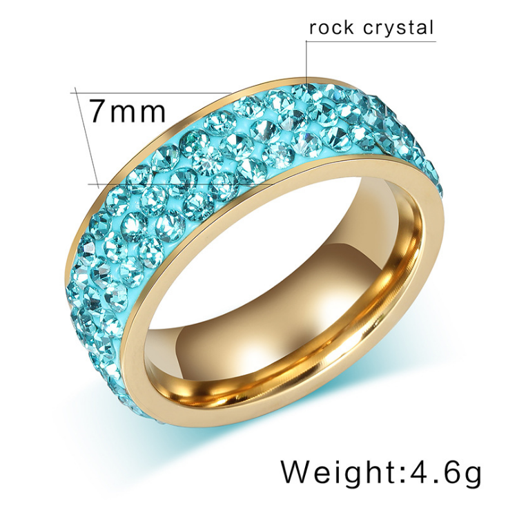 Statement Lady Titanium Steel Diamond Ring