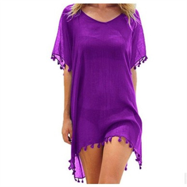 Succulence Collection Loose Chiffon Summer Beach Tunic Cover-Up